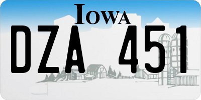 IA license plate DZA451