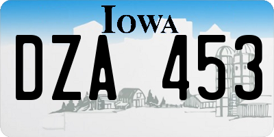 IA license plate DZA453