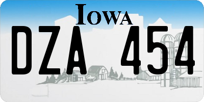 IA license plate DZA454