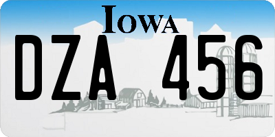 IA license plate DZA456