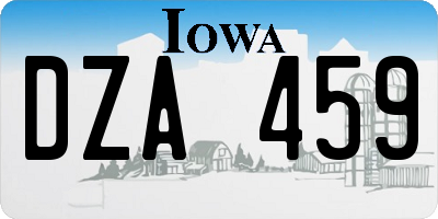 IA license plate DZA459