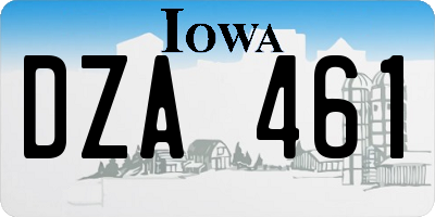 IA license plate DZA461