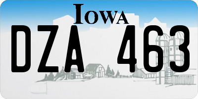 IA license plate DZA463