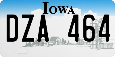 IA license plate DZA464