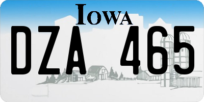 IA license plate DZA465