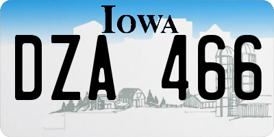 IA license plate DZA466