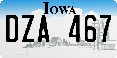 IA license plate DZA467