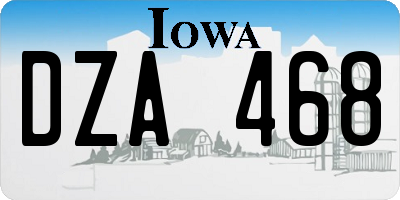 IA license plate DZA468