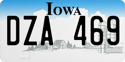 IA license plate DZA469