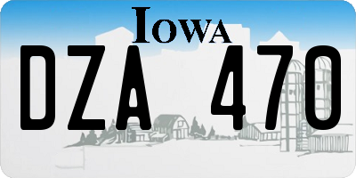 IA license plate DZA470