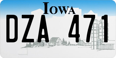 IA license plate DZA471