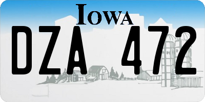 IA license plate DZA472