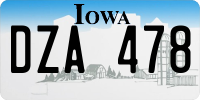 IA license plate DZA478