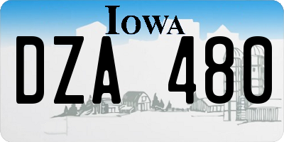 IA license plate DZA480