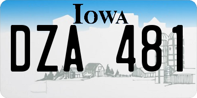 IA license plate DZA481