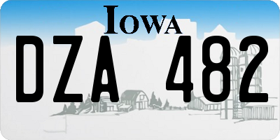 IA license plate DZA482