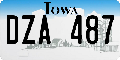 IA license plate DZA487