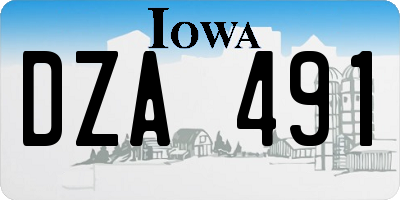 IA license plate DZA491