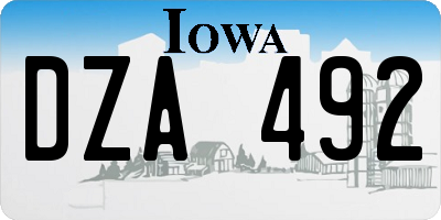 IA license plate DZA492