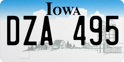 IA license plate DZA495