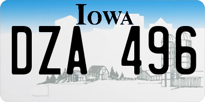 IA license plate DZA496