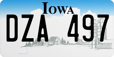 IA license plate DZA497