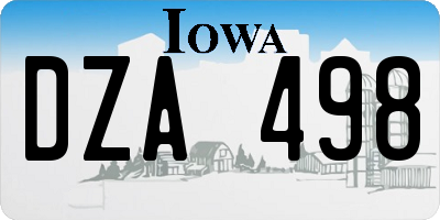 IA license plate DZA498