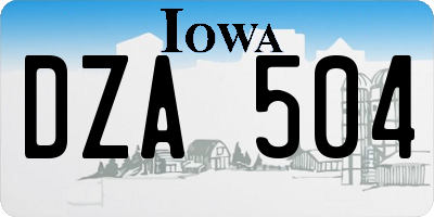 IA license plate DZA504