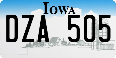 IA license plate DZA505