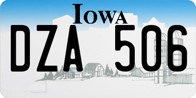 IA license plate DZA506