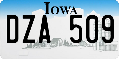 IA license plate DZA509