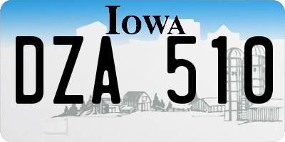 IA license plate DZA510