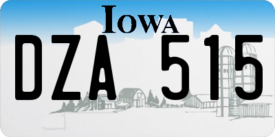 IA license plate DZA515