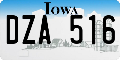 IA license plate DZA516