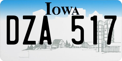 IA license plate DZA517