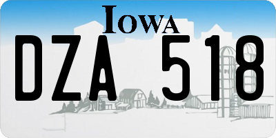 IA license plate DZA518