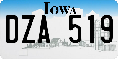 IA license plate DZA519