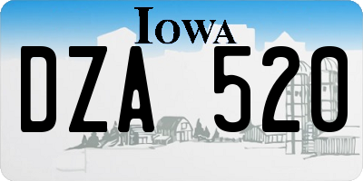 IA license plate DZA520