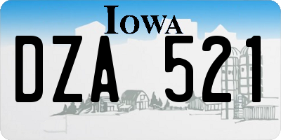 IA license plate DZA521