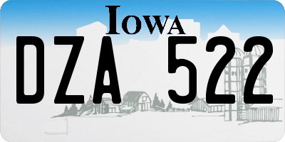 IA license plate DZA522