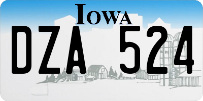 IA license plate DZA524
