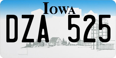 IA license plate DZA525