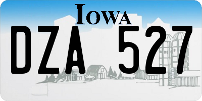 IA license plate DZA527