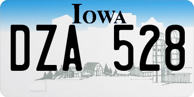 IA license plate DZA528