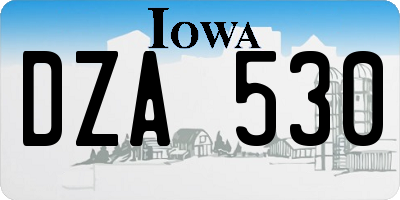 IA license plate DZA530