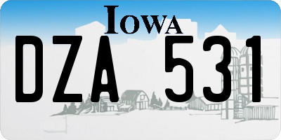 IA license plate DZA531