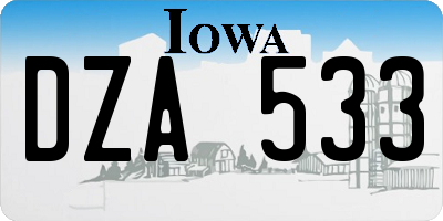 IA license plate DZA533