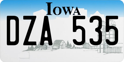 IA license plate DZA535