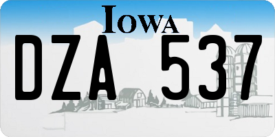 IA license plate DZA537