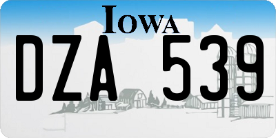 IA license plate DZA539